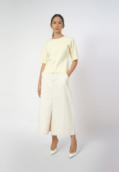 Raf Gemma Short Sleeve Top (Yellow Butter)