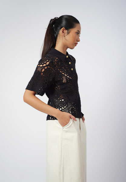 Raf Giana Short Sleeve Top (Black)