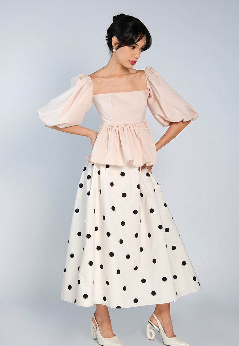 Mark Bumgarner X Vania Romoff For Plains & Prints Gia Short Sleeve Top (Blush)