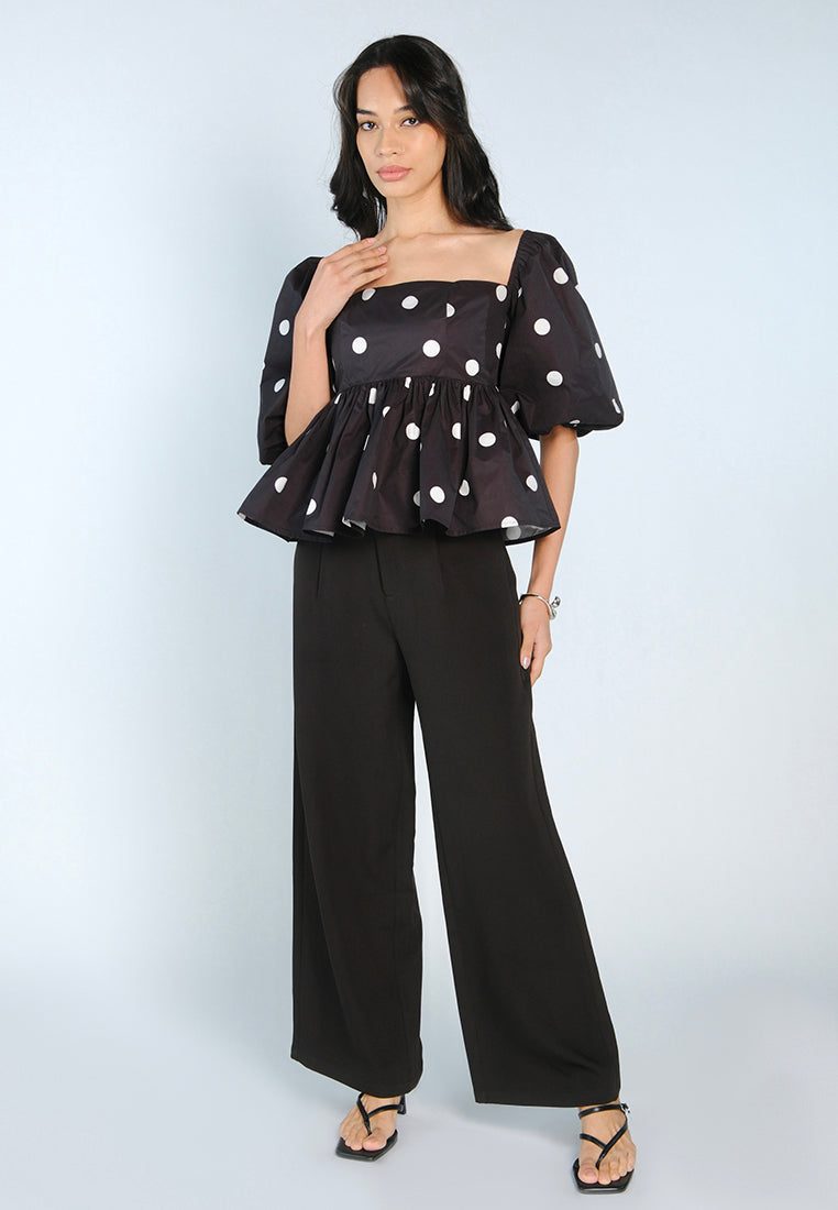 Mark Bumgarner X Vania Romoff For Plains & Prints Gia Short Sleeve Top (Polkadot)