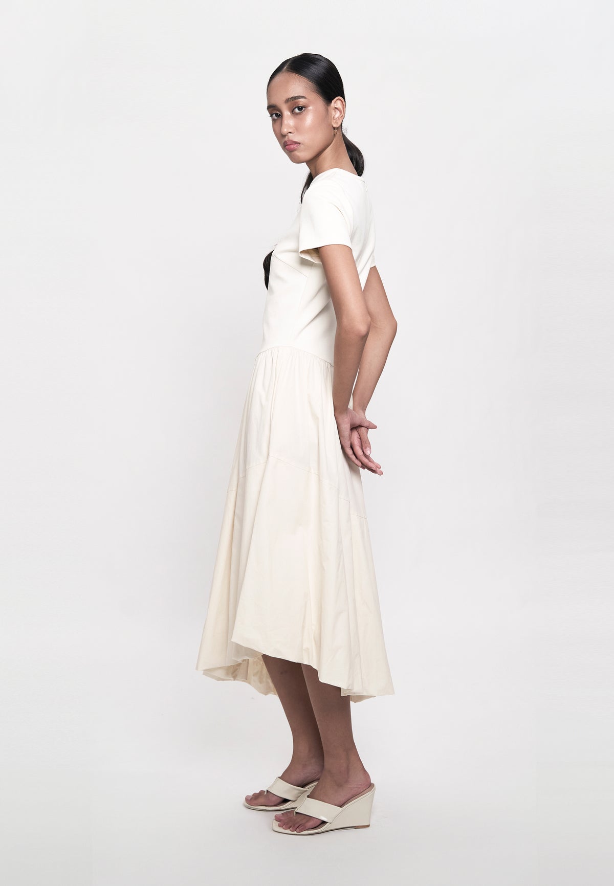 Ginc Short Sleeve Dress (Cream)