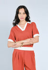 Nobleza Giordan Short Sleeve Top (Rust)