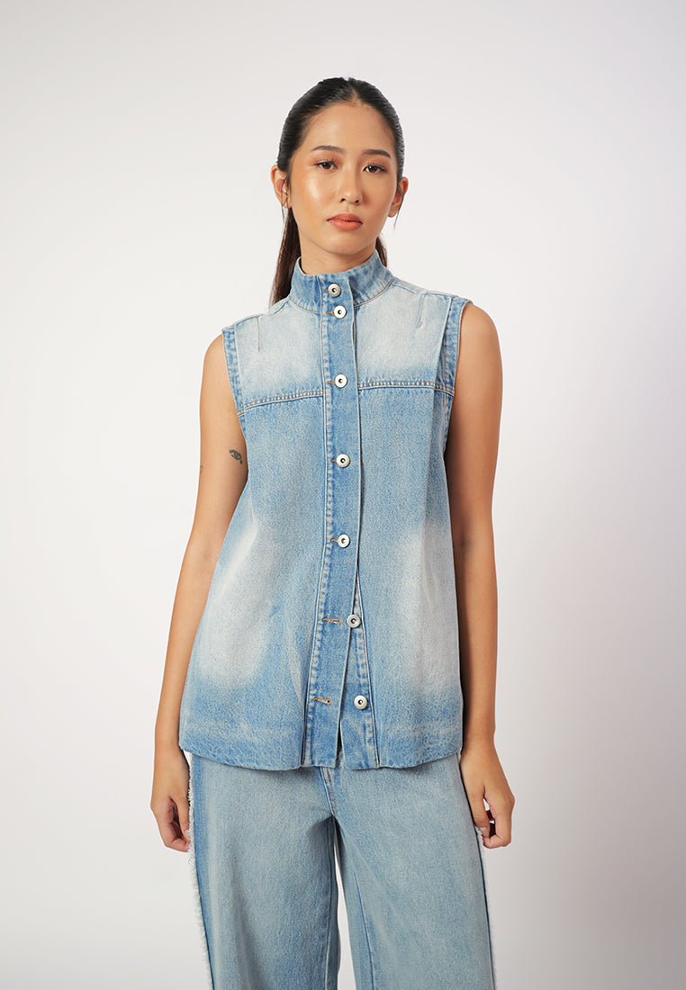 Raf Gizelle Sleeveless Vest Top(Denim)