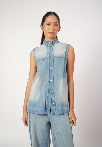 Raf Gizelle Sleeveless Vest Top(Denim)
