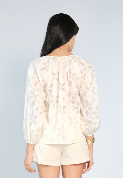 Nobleza Glenn Long Sleeve# Top (Cream)