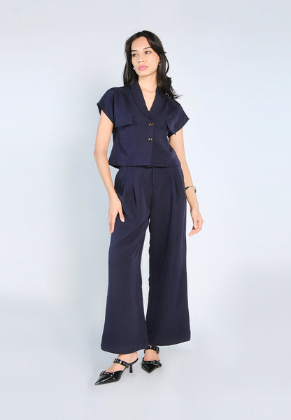 Nobleza Grayson Short Sleeve Top (Navy)