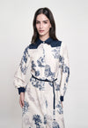 Greece Long Sleeve Dress (Printed Taupe)