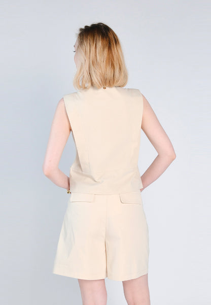 Nobleza Gulliver Sleeveless Vest Top (Beige)