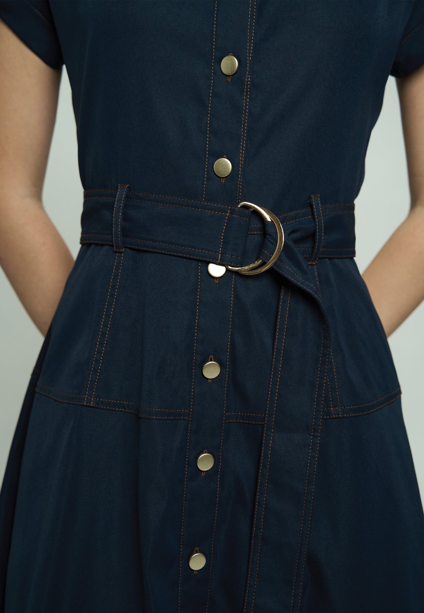 Gustava Extended Sleeve Dress (Navy)