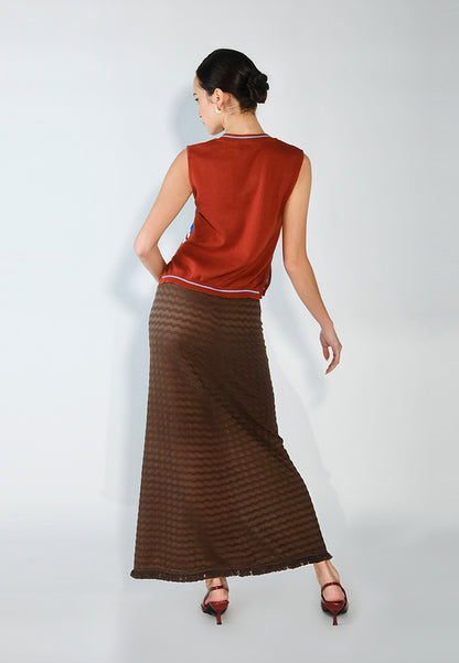 Sari- Sari Hanabi Skirt (Brown)