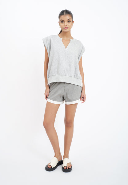 Raf Hana Extended Sleeve Top (Gray)