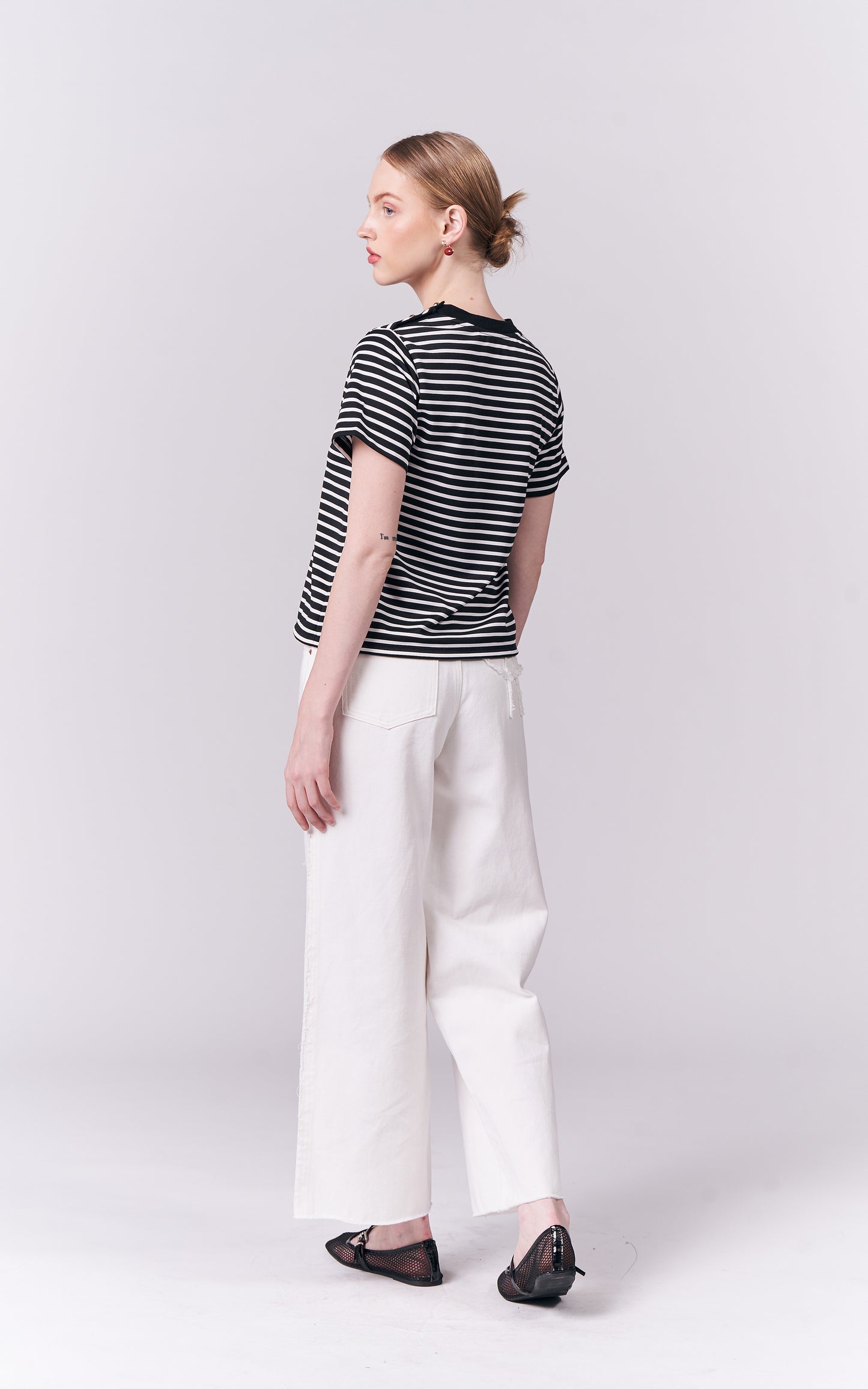 DNM Studios Hanvika Short Sleeve Top (Blk/Wht)