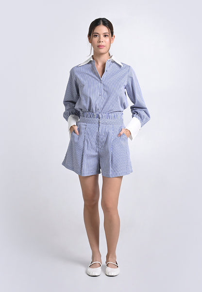 Archetype Travel Harkin Long Sleeve Top (Striped Blue)