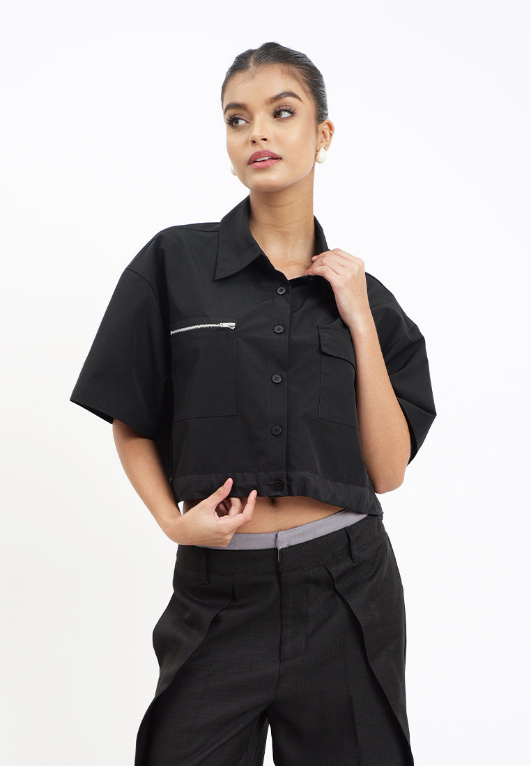 Raf Heron Short Sleeve Top (Black)