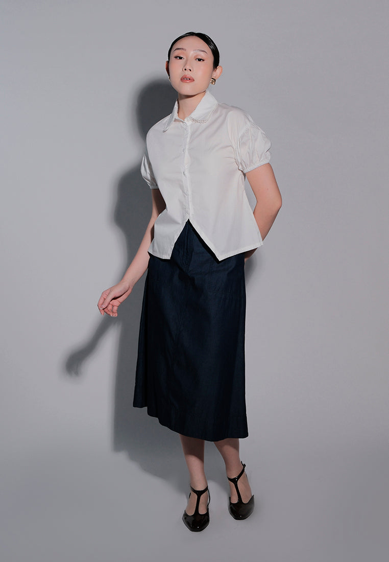 Holiday 2025 Ibhya Short Sleeve Top (Off White)