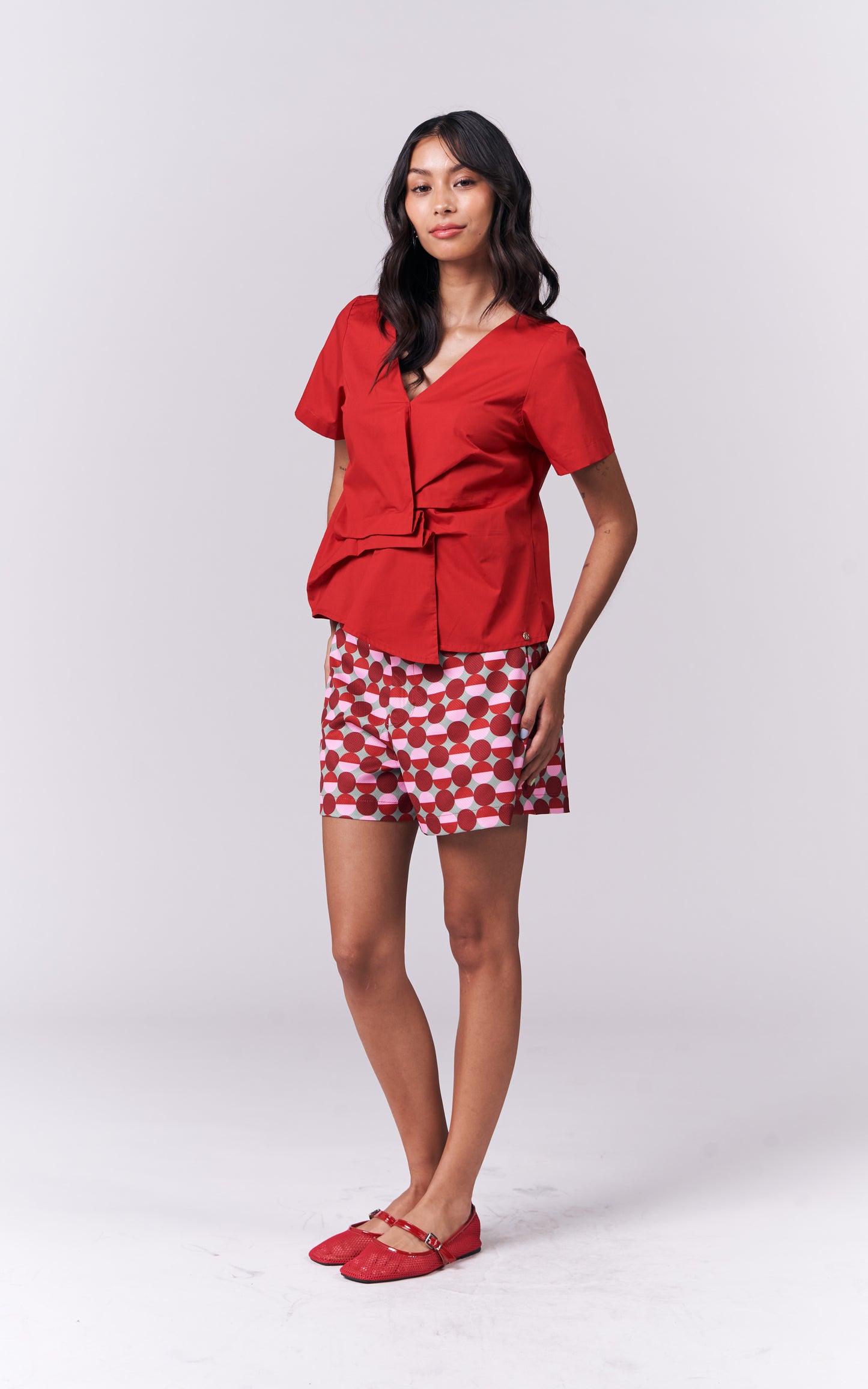 Icylin Short Sleeve Top (Red)