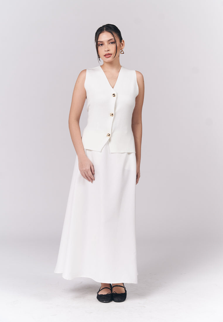 Idaria Sleeveless Top (Off-white)