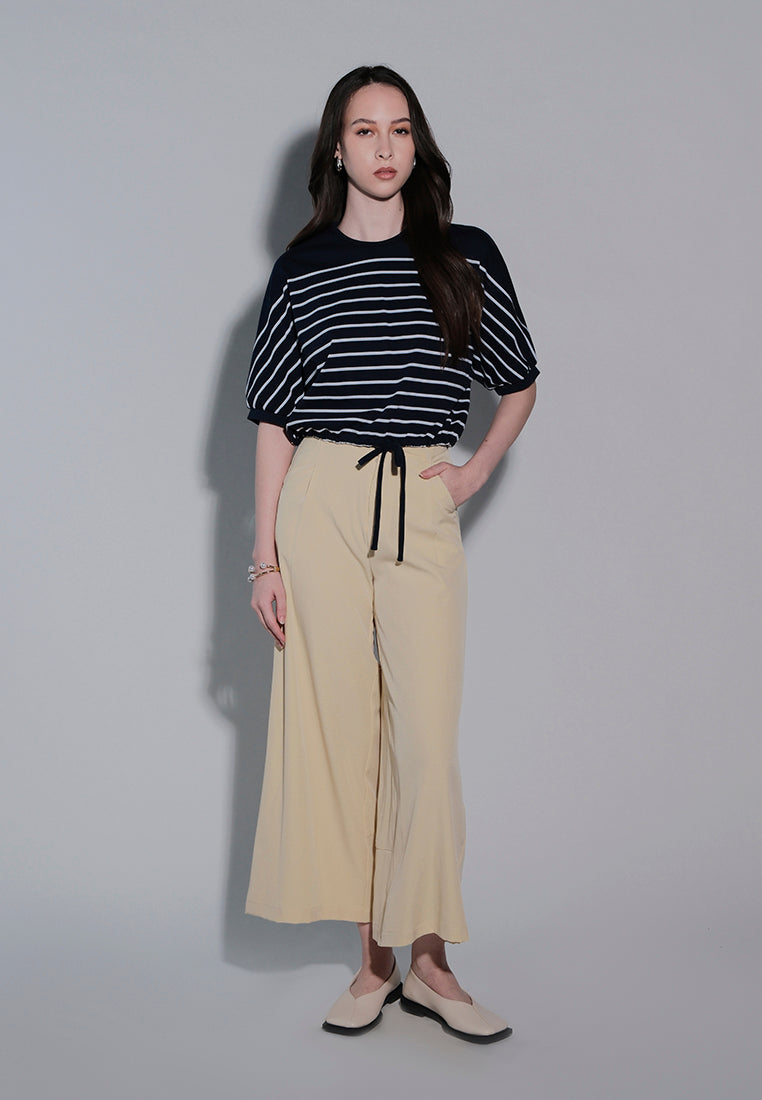 Holiday 2025 Idhaya Short Sleeve Top (Striped Navy)