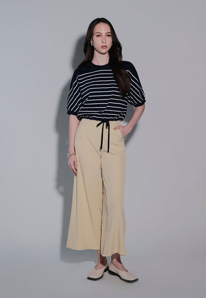 Holiday 2025 Idhaya Short Sleeve Top (Striped Navy)