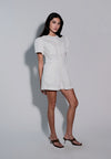Holiday 2025 Idhika Short Sleeve Playsuit  (White)