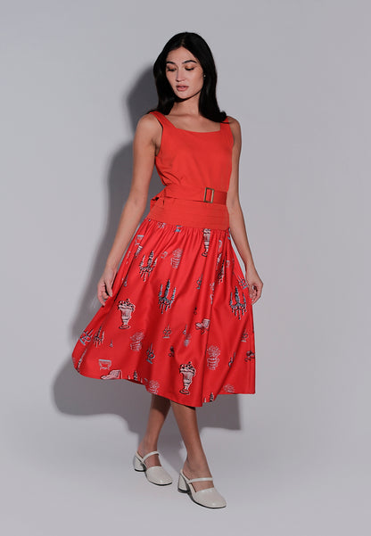 Holiday 2025 Ikeya Sleeveless Dress  (Red)