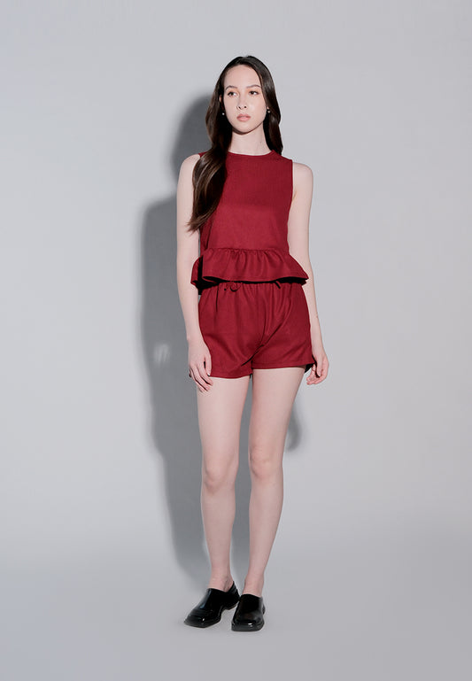 Holiday 2025 Imma Top And Shorts Set Top (Burgundy)
