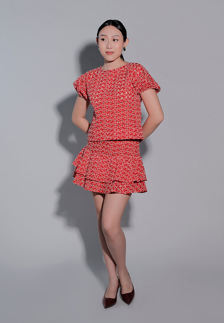 Holiday 2025 Infinity Short Sleeve Top (Red)