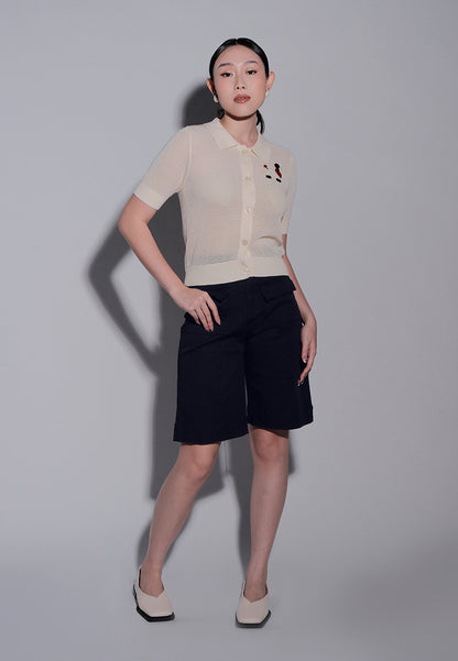 Holiday 2025 Iona Short Sleeve Top (Cream)
