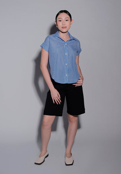 Holiday 2025 Iran Short Sleeve Top (Striped  Blue)