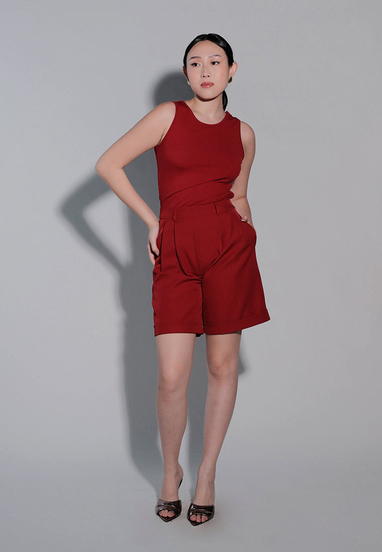 Holiday 2025 Islah Sleeveless Playsuit (Red)