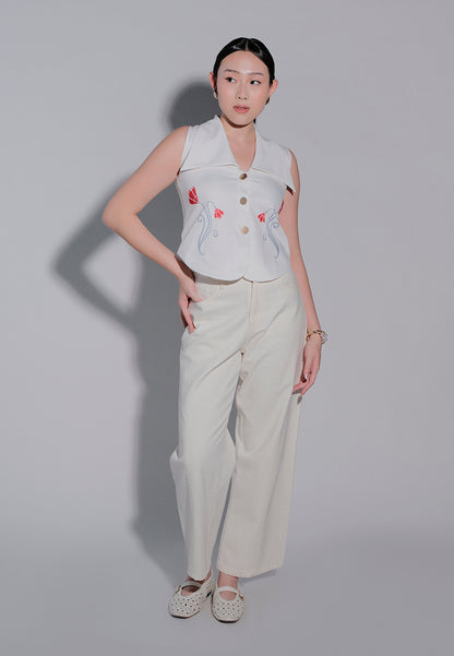 Holiday 2025 Jagged Barrel Pants  (Off White)