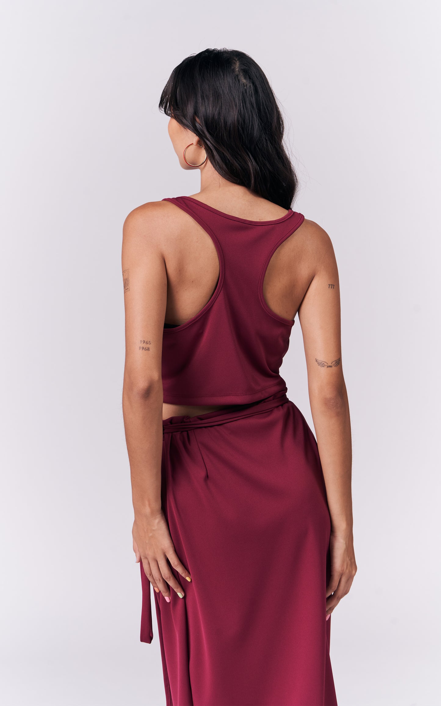 Jazmine Sleeveless And Skirt (Burgundy)