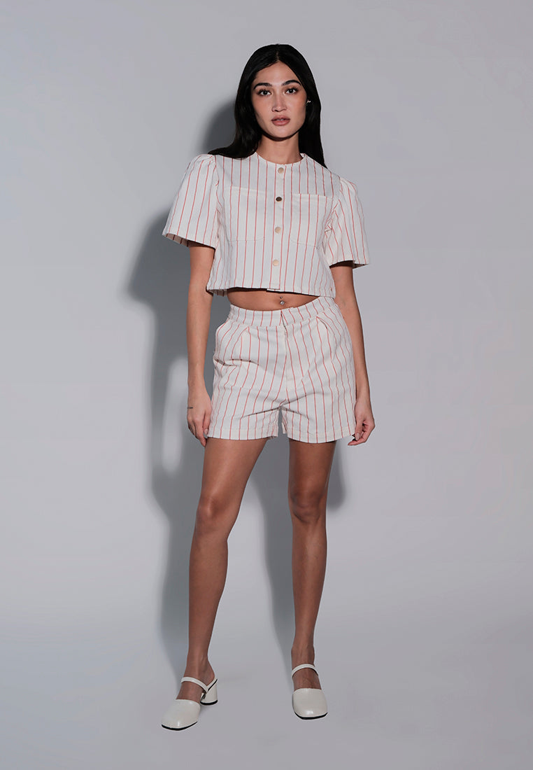 Holiday 2025 Jentrie Short Sleeve Top (Red/White)