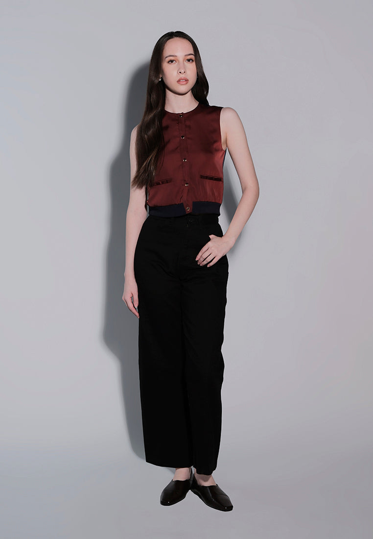 Holiday 2025 Jest Sleeveless Top (Maroon)