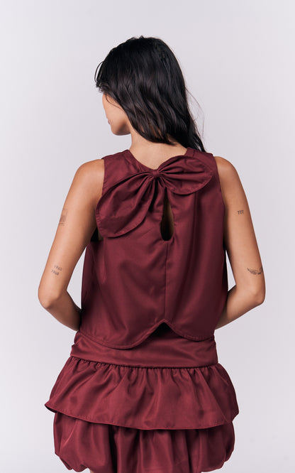 Jianna Sleeveless Top (Burgundy)