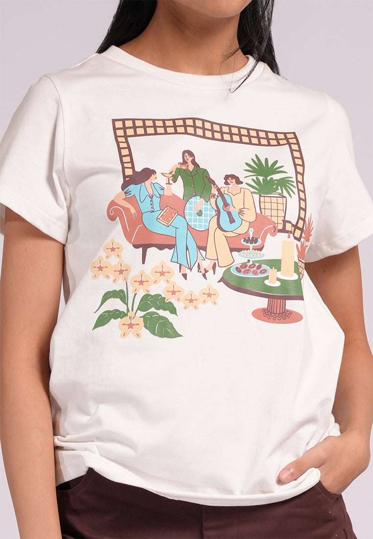 Summer Tees 2026 Milena Short Sleeve Shirts Top (White)