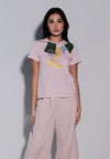 Holiday Tees 2025 Mistletoe Short Sleeve Shirt Top (Pink)