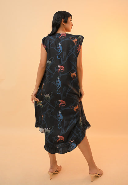 Monkey Short Sleeve Dress - Summer Dresses (Multi)