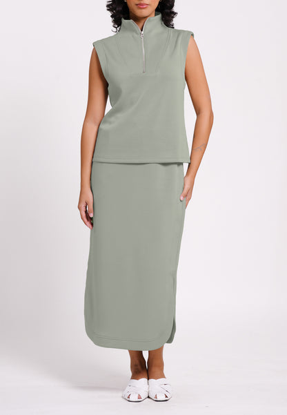 Raf Neat Sleeveless Top (Sage)