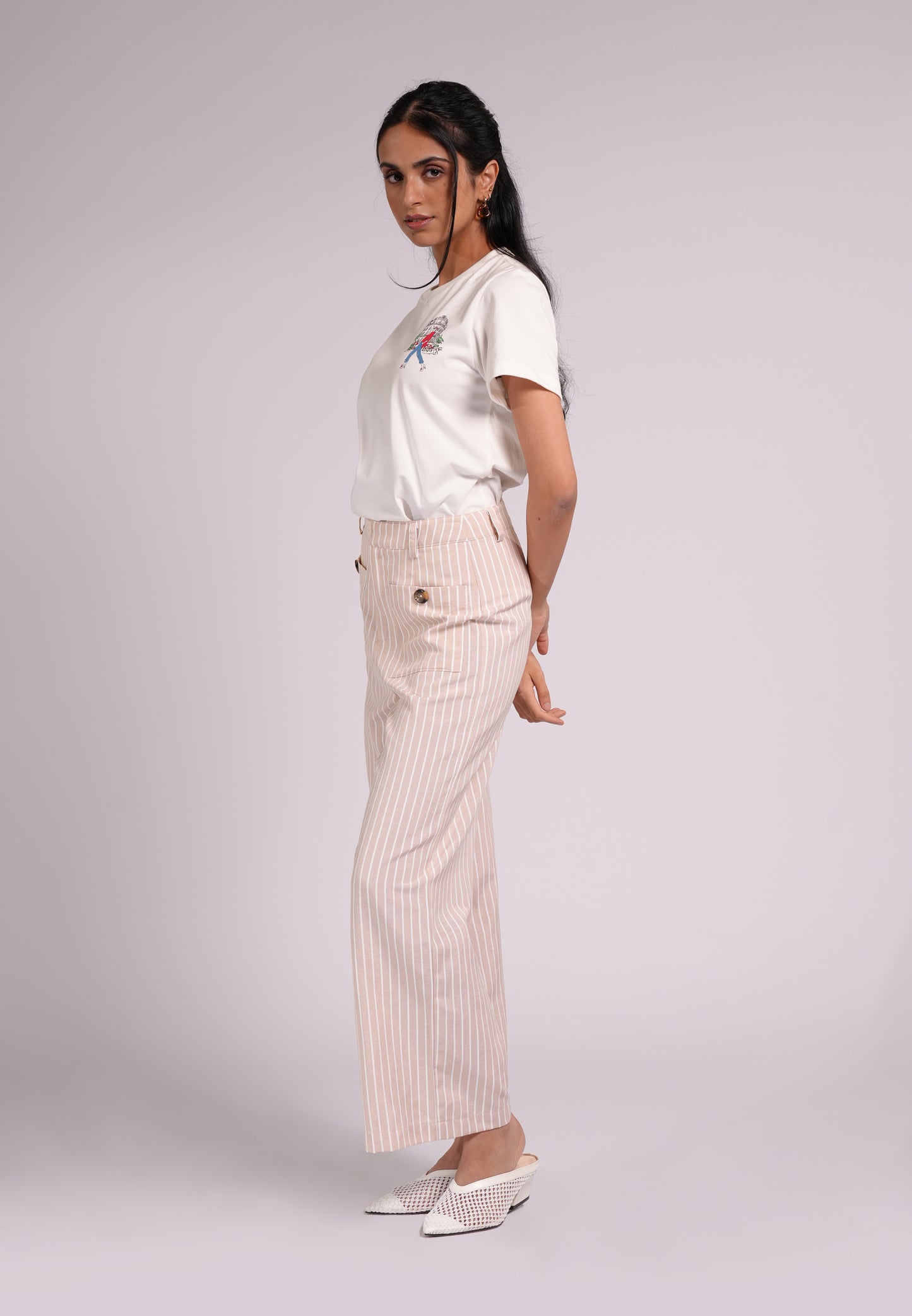 Summer Tees 2026 Odesa Short Sleeve Shirt Top(White)