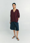 RAF Paddle Short Sleeve Top (Burgundy)