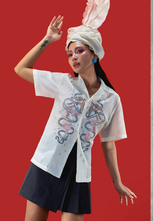 Plains & Prints x Randolf Joji Short Sleeve Top (Cream)