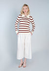 Raf Dara Long Sleeve Top (White/Rust)