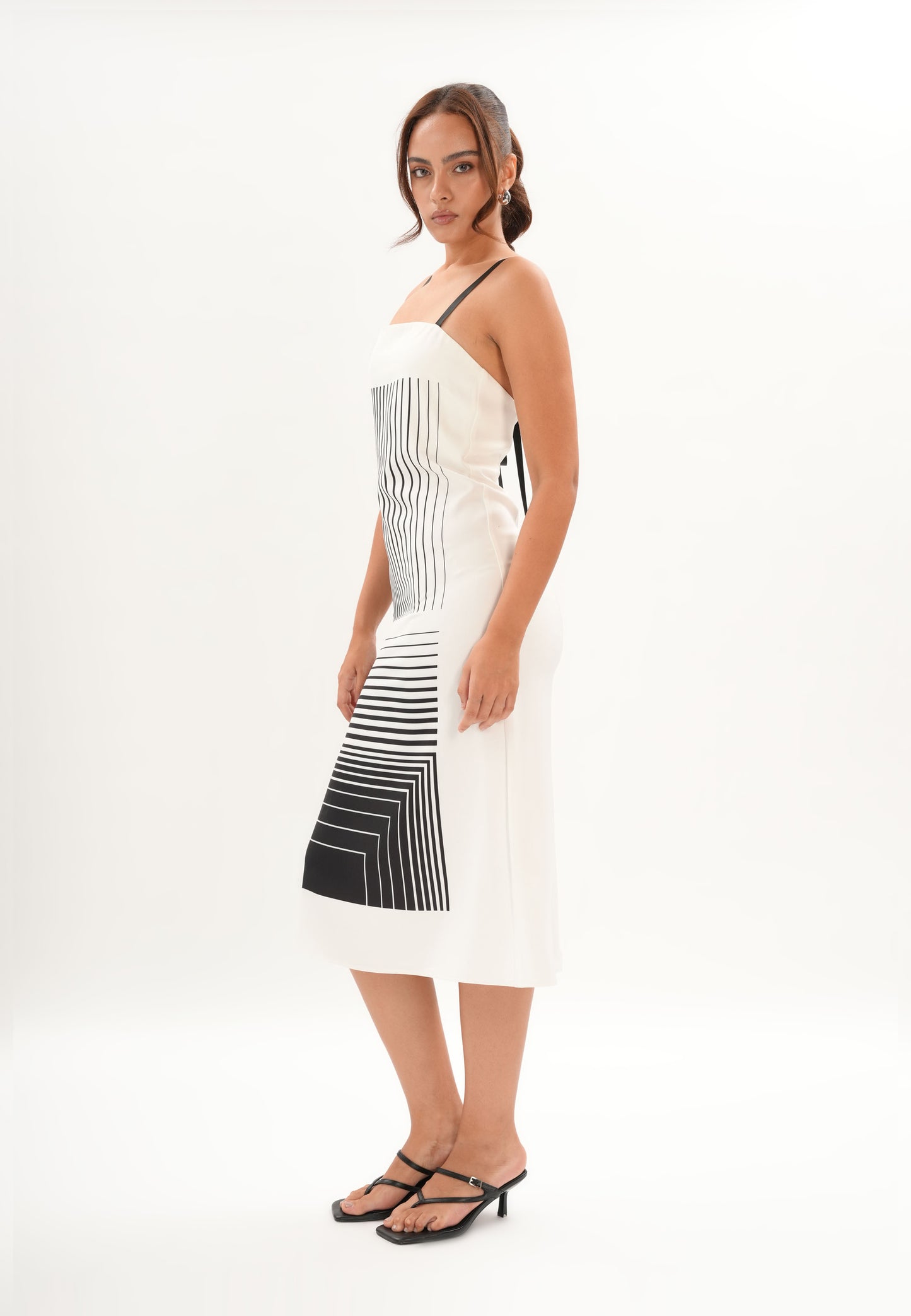 Archetype Refined Raven Multi-Way Sleeveless Dress (Printed White)
