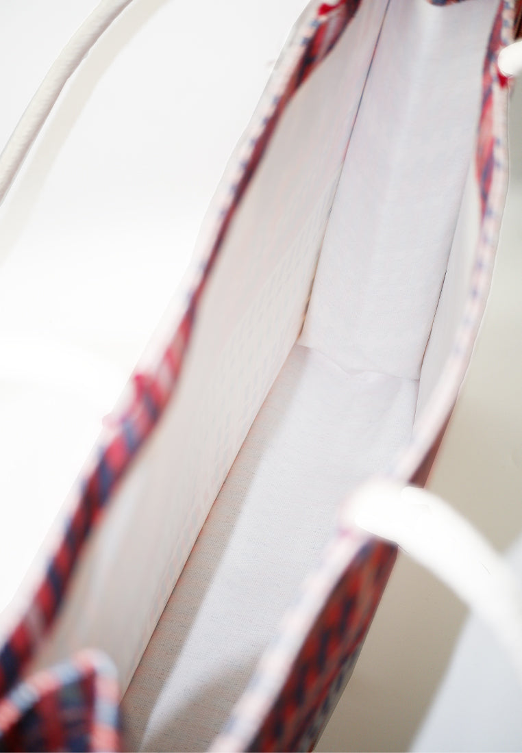 Plains & Prints × Pete Rich Tote Bag W/ Charm (Pink/Green)