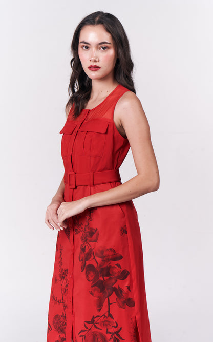 Rozalia Sleeveless Dress (Red)