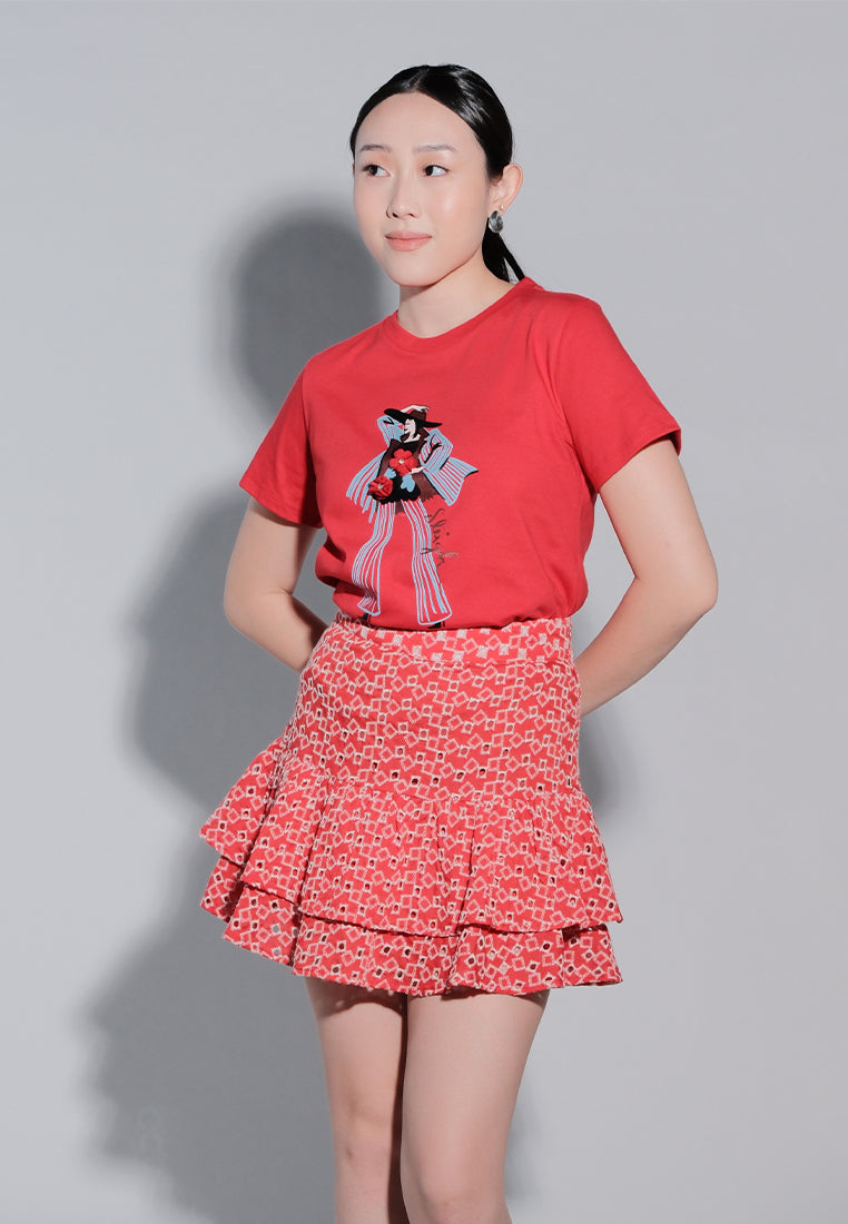 Holiday Tees 2025 Sleigh Short Sleeve Shirt Top (Red)