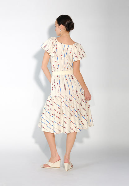 Sari- Sari Sorsogon Short Sleeve Dress (Cream)