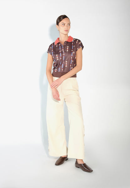 Sari- Sari Sorsogon Short Sleeve  (Printed Brown)