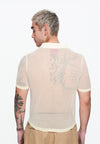 Plains & Prints x Randolf Tulip Barong Knit Short Sleeve Top (Cream)